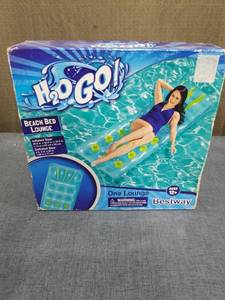 lot 2489 image: Bestway H2O GO Beach Bed Lounge Inflatable 68.9 x 24.8 x 10.2 in New