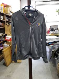 lot 2592 image: Kansas Jayhawks Full Zip Jacket Gray Size Large