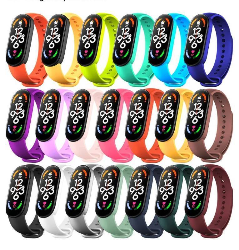 lot 37821 image: 18 Pieces Strap Replacement Compatible with Xiaomi Mi Band 76  5 and Amazfit Band 5, Bands for Xiaomi Mi Band 7 Bracelet Wristbands Accessories for Mi Fit 6 Straps (18 Colors) - Retail $10
