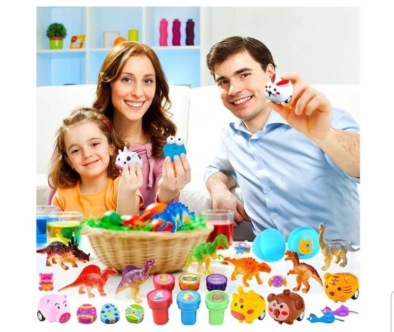 lot 17271 image: Easter Eggs Filled with Toys for Kids Stuffed Easter Eggs for Kids Easter Egg Toys Egg for Easter Egg Hunt Supplies Easters Party Favors Plastic Easter Eggs Bulk, Count Unknown, No Eggs Included. - Retail $33