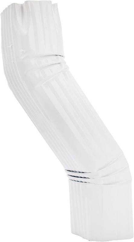 lot 17297 image: Gutter Downspout OFFSET White (Gloss) Aluminum gutter downspout elbow extensions. (3X4 A-Style) - Retail $20