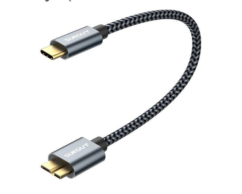 lot 63249 image: 10Gbps Micro B to USB C Hard Drive Cable 1FT, USB 3.1 USB C to Micro B, High-Speed External Hard Drive USB C Cable for iPhone 16 15 ProPro Max, MacBook ProAir, WD Toshiba Westgate Seagate - Retail $8