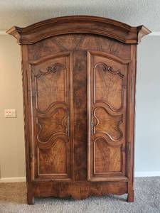 lot 127 image: 19th-Century French Provincial Burl Elmwood Armoire Circa 1810