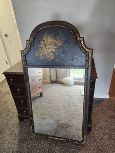 lot 136 image: Vintage Spanish Revival  Pier Style Arched Wall Mirror