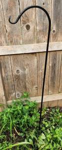 lot 139 image: Traditional Black Powder-Coated Metal Shepherds Hook