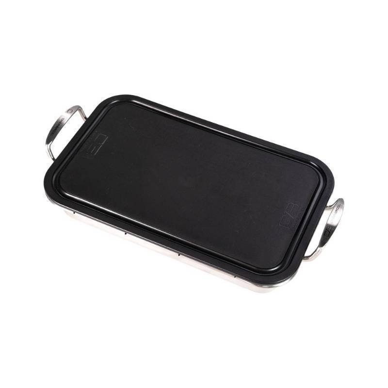 lot 19736 image: Char-Broil Deep Dish and Cutting Board Stainless Steel Heat-Resistant Grill Topper BlackSilver&nbsp