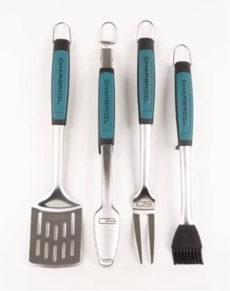 lot 20000 image: Char-Broil 4pc Comfort Grip Tool Heat-Resistant Grill Cookware Set