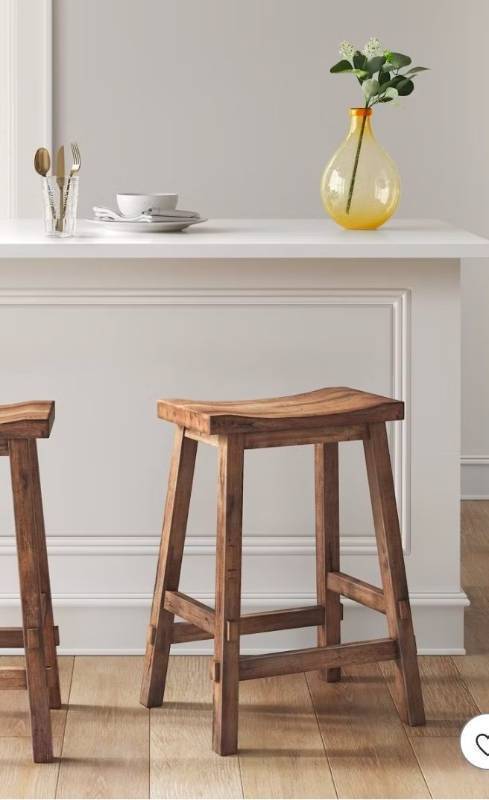 lot 20583 image: Wooden Bar Stool Counter Height - Retail $45