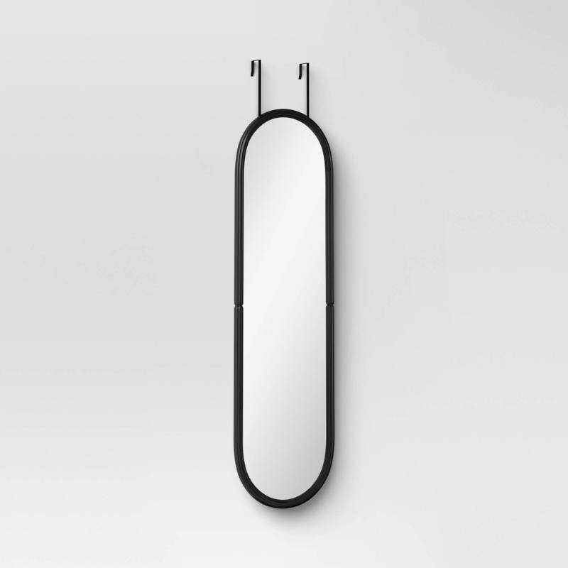 lot 20444 image: Pill Shaped Over The Door Mirror Black - Room Essentials��