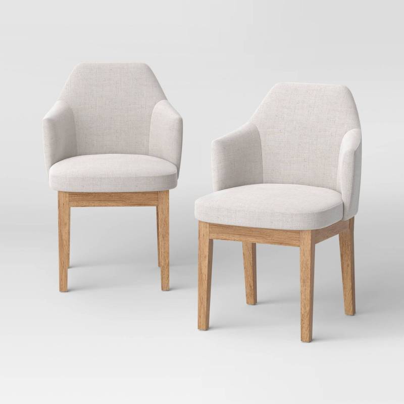 lot 20281 image: 1 chair Kinston Curved Back Upholstered Dining Chair Linen - Threshold�� - Retail $280