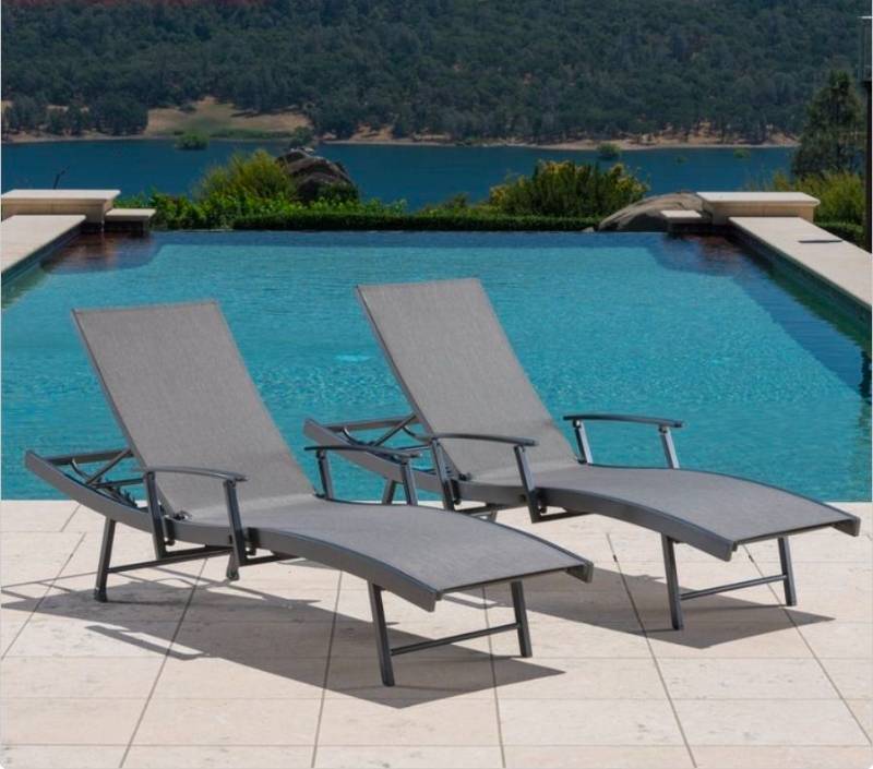 lot 20747 image: One Outdoor Chaise Lounge Chair with Adjustable Backrest, not a set - Retail $250