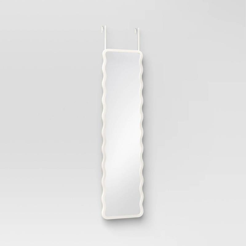 lot 20440 image: Wavy Over The Door Mirror White - Room Essentials��