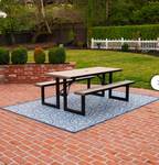 Lifetime Commercial 6 ft Folding Picnic Table with Bench Seating - Retail: $250