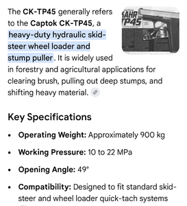 lot 583 image: Captok CK-TP45 Hydraulic Skid-Steer Wheel Loader Stump Puller