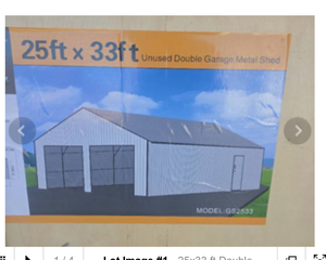 lot 466 image: SDL ANCH 25ft x 33ft Double Garage Metal Shed SDLC2533FT