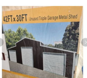 lot 467 image: SDLANCH 42FT x 30FT Triple Garage Metal Shed SDL4230TGMS