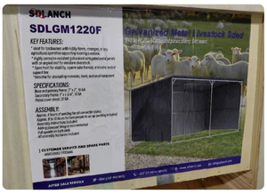lot 490 image: SDLanch 20x12 Galvanized Metal Livestock Shed SDLGM1220F 240 Sq-Ft