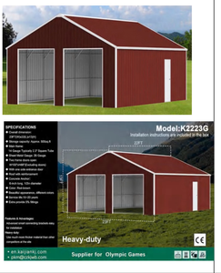 lot 286 image: 23ft x 22ft x 13ft Double Garage Metal Shed K2223G 500 sq ft Storage