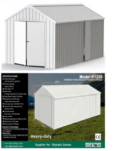 lot 289 image: 12ft x 20ft Single Garage Metal Shed K1220 9ft Height 230 sq ft