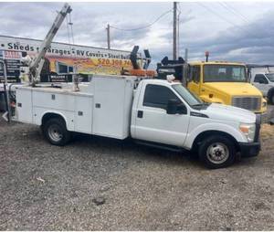 lot 201 image: Ford F-350 Service Utility Truck with Tool body Crane and Lift Gate