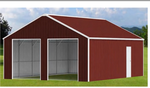 lot 208 image: 23x22x13 Heavy-Duty Metal Storage Shed 500 sq ft Model K2223G