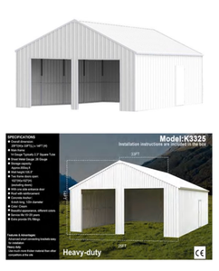 lot 209 image: 33FTx25FT Double Garage Steel Barn K3325 850 sq ft