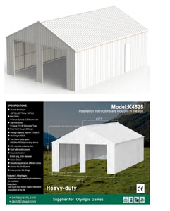 lot 215 image: 45FT x 25FT Double Garage Steel Barn Shed Model K4525