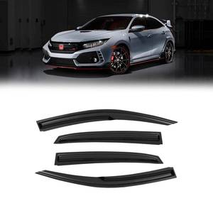 lot 17325 image: CMVT Auto Window Visors for Honda Civic Hatchback 2016-2021 (Not fit Sedan), Rain Guards Shield Vent Deflector Shade Dark Smoke 2017 2018 2019 2020, Tape-On, 4PCS - Retail $45
