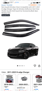 lot 17329 image: Dodge Charger Window Visors Rain Guards 4-Piece Set - Retail $35