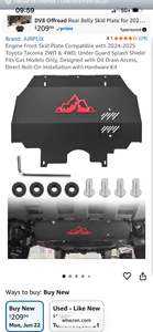 lot 17330 image: Engine Front Skid Plate for 2024-2025 Toyota Tacoma 2WD & 4WD - Retail $209