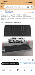 lot 17334 image: Tailgate Mat for 2015-2022 Chevy Colorado & GMC Canyon - Retail $56