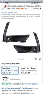 lot 17343 image: Honda CRV 2023-2024 Fog Light Replacement Pair - Retail $50