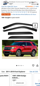lot 17347 image: Window Visors Rain Guards for 2011-2019 Ford Explorer - Retail $35