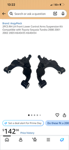 lot 17351 image: Front Lower Control Arms Suspension Kit for Toyota Sequoia Tundra 2000-2003 - Retail $142