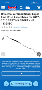 lot 17353 image: AC Liquid Line Hose Assembly for 2012-2015 Chevrolet Captiva Sport - UAC HA113683C - Retail $45