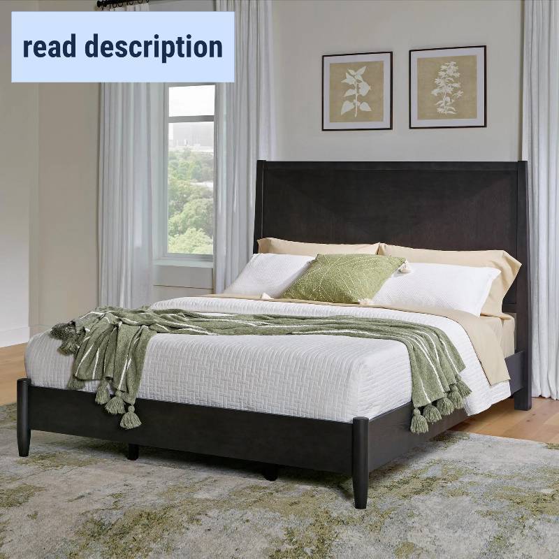lot 291672 image: Retails for $900 Redmond Panel Bed Frame, Charcoal Finish (LARGE LOT, BRING ASSITANCE FOR LOADOUT)