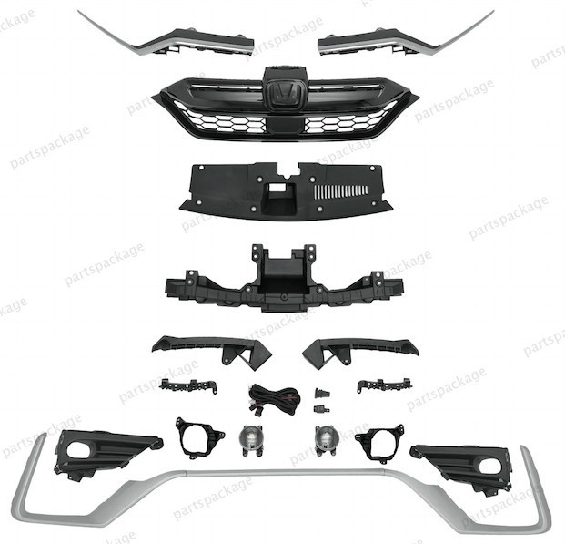 lot 471470 image: Retails for $160 For CR-V 2020-2022 Grille, Fog Lights, Bumper Brackets & Radiator Cover Assembly
