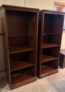 lot 914 image: Side by side bookcase pair 61 x 25 x 20 in each (located in basement)