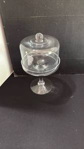 lot 1018 image: 2 pc glass covered stand