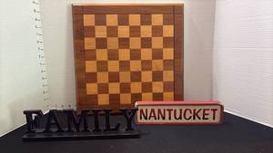 lot 1071 image: Wooden Chess Board and Decorative Signs