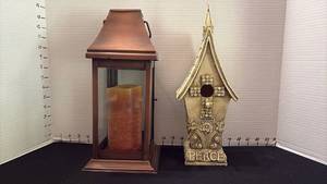 lot 1072 image: Decorative Birdhouse and Lantern