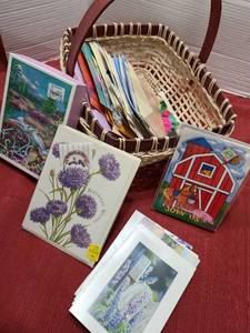 lot 1214 image: Greeting cards in basket