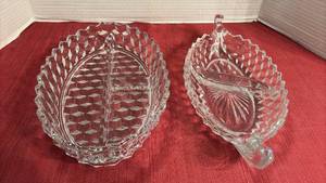 lot 2013 image: American Fostoria Divided Serving Pieces