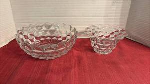 lot 2014 image: American Fostoria Serving Bowl and Candy Dish