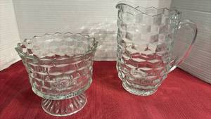 lot 2023 image: American Fostoria Compote and Pitcher