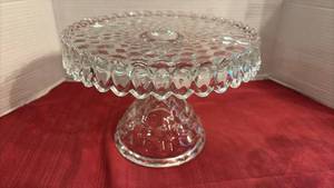 lot 2024 image: American Fostoria Pedestal Cake Stand with Rum Well