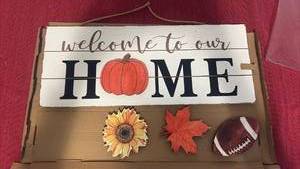 lot 2134 image: Welcome Sign with Changeable Velcro Pieces