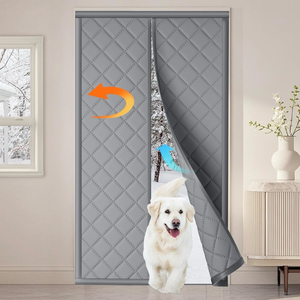 lot 63244 image: QNLONG Magnetic Thermal Insulated Door Curtain Fits 36X80 Doors, Thermal Door Cover for Winter Curtain Size 38x82 Inch Oxford and Cotton Fill (Dark Gray) - Retail $0