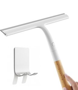 lot 63258 image: Silicone Shower Squeegee for Glass & Doors, Diveotree Multi-Purpose Squeegee for Bathroom ShowerWindowsGlassDoor, Heavy Duty Scrubber for Car Windshield Cleaning (White, 1pack) - Retail $0