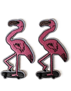 lot 63260 image: 2pcs Pink Flamingo,Embroidered Patch,Suitable for All Age Groups,Iron OnSew On,Versatile for Repairs,Decoration,DIY Creation,Perfect for Clothes, Jackets,Dresses, Hats, Jeans,Backpacks - Retail $0